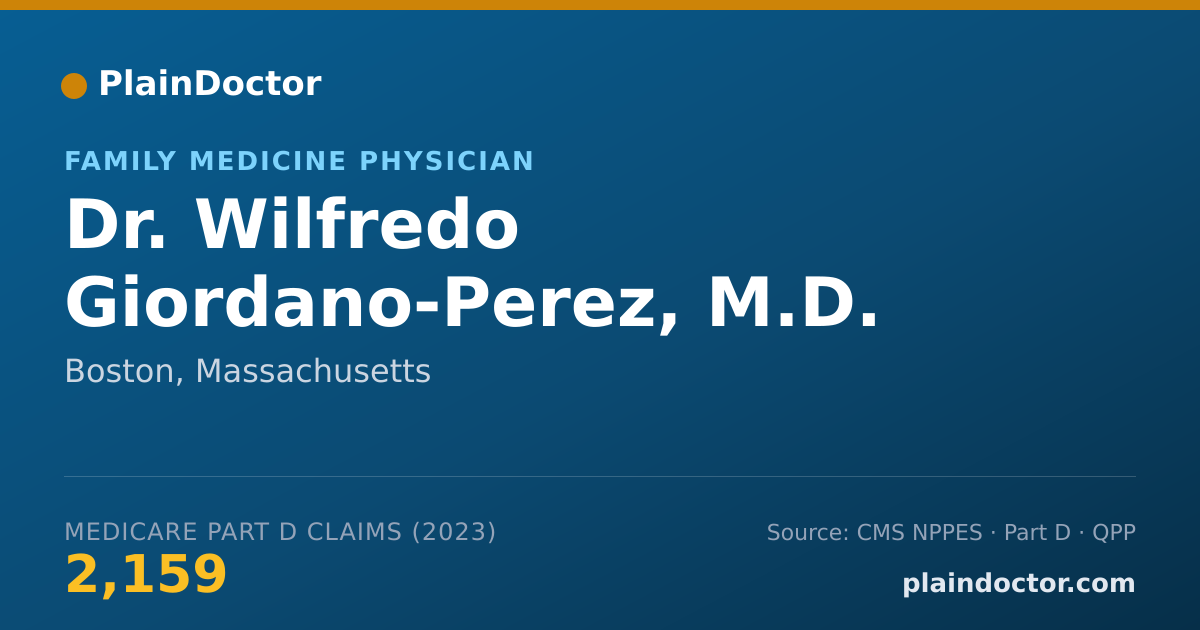 Shareable card for Wilfredo Giordano-Perez, M.D. - Family Medicine Physician, Boston, MA