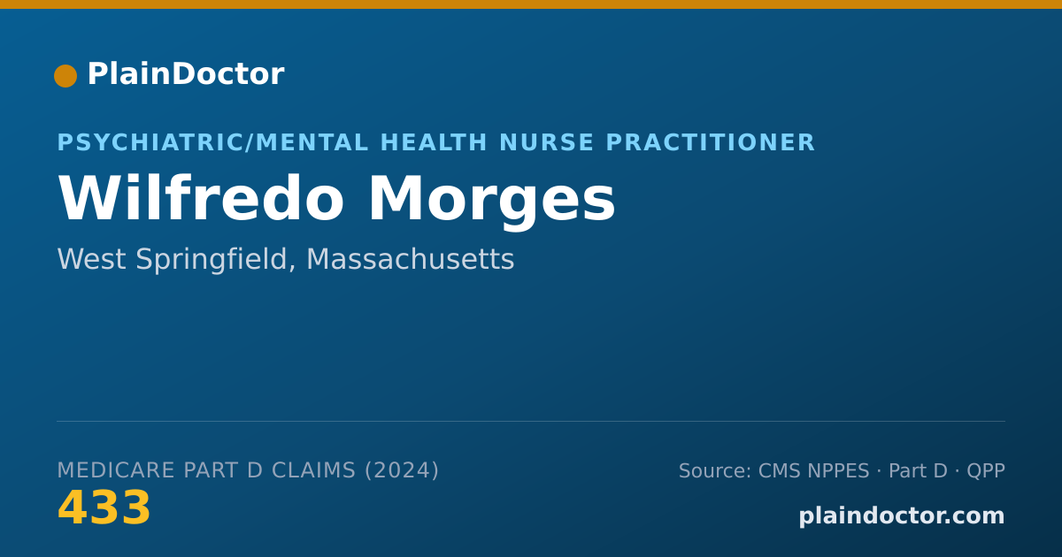 Shareable card for Wilfredo Morges - Psychiatric/Mental Health Nurse Practitioner, West Springfield, MA