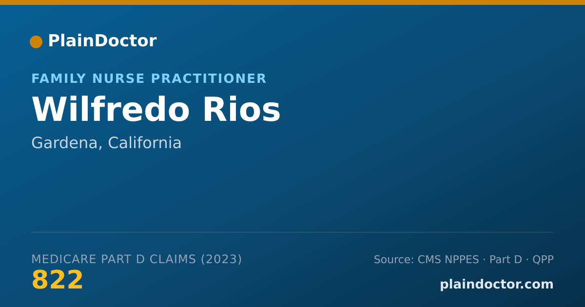 Shareable card for Wilfredo Rios - Family Nurse Practitioner, Gardena, CA
