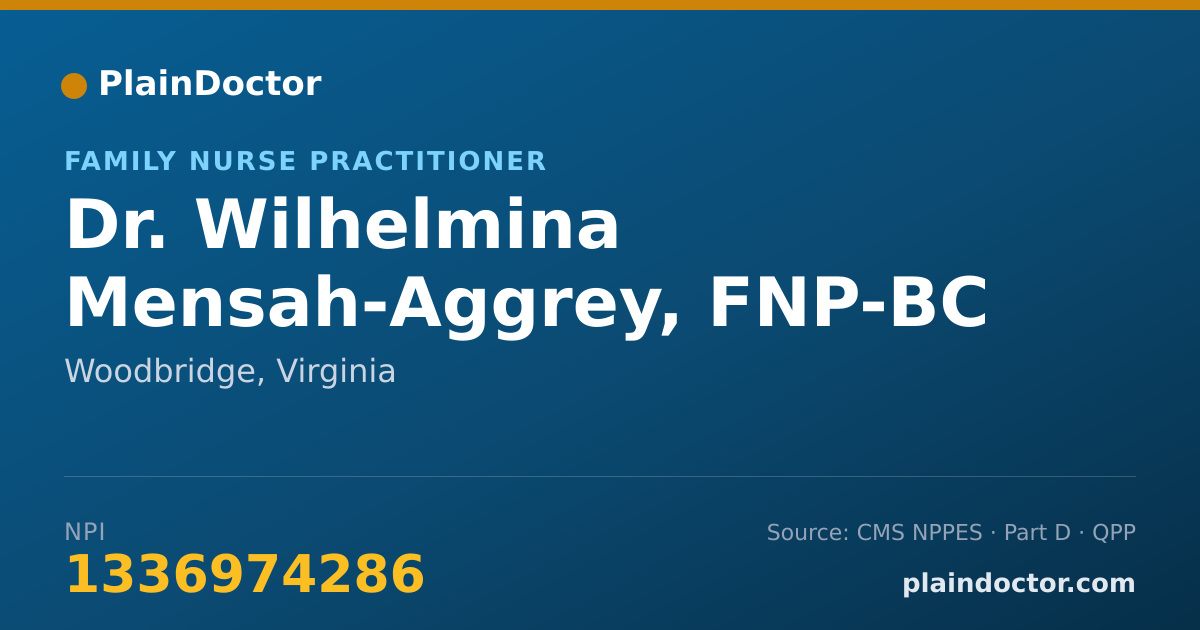 Shareable card for Wilhelmina Mensah-Aggrey, FNP-BC - Family Nurse Practitioner, Woodbridge, VA