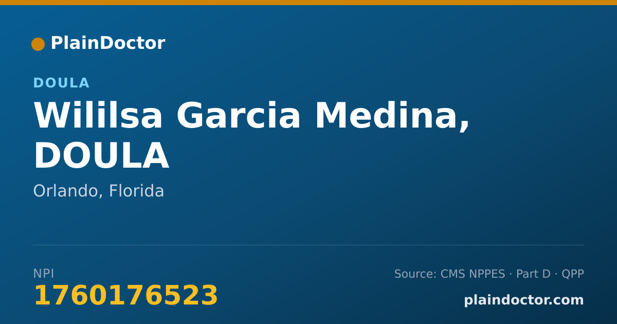 Shareable card for Wililsa Garcia Medina, DOULA - Doula, Orlando, FL