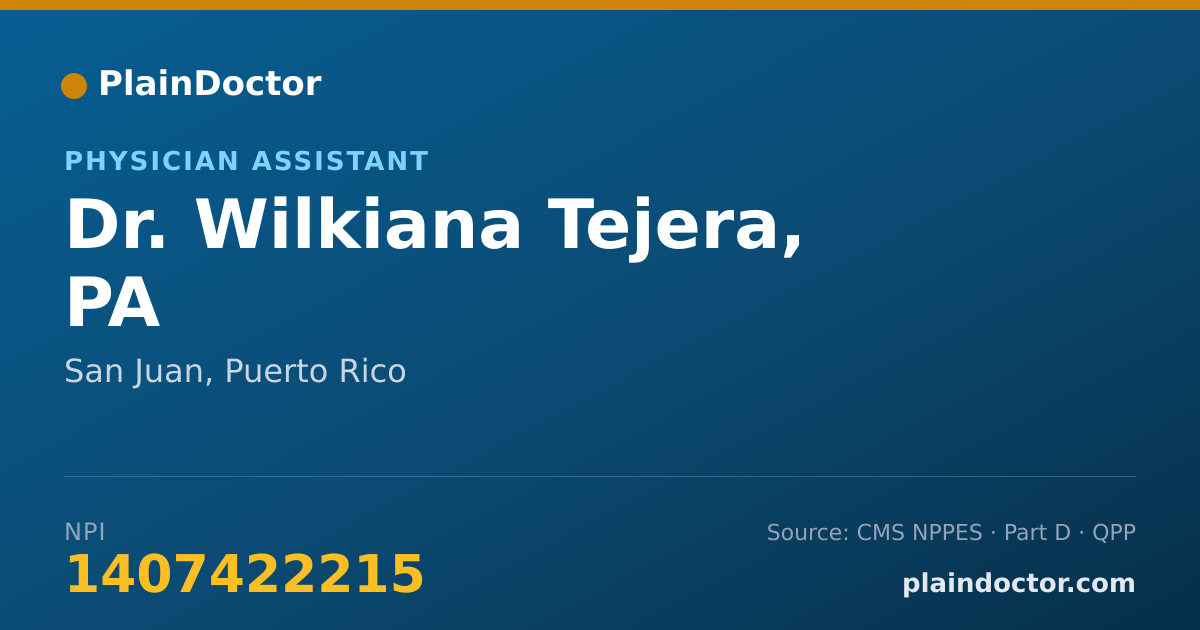 Shareable card for Wilkiana Tejera, PA - Physician Assistant, San Juan, PR