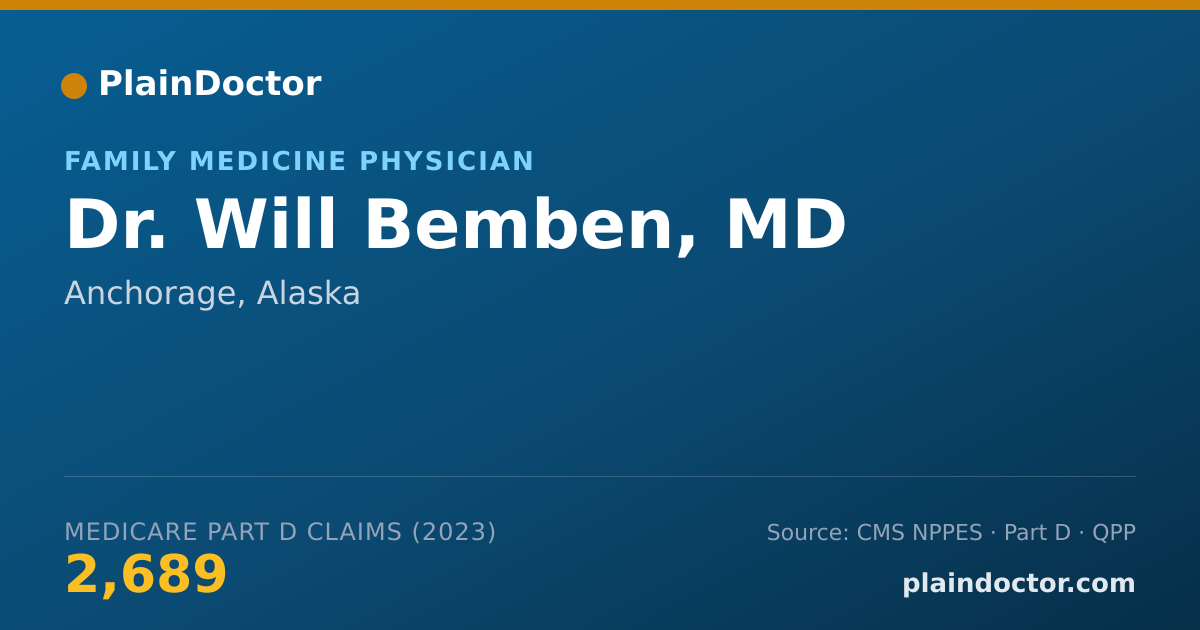 Shareable card for Will Bemben, MD - Family Medicine Physician, Anchorage, AK