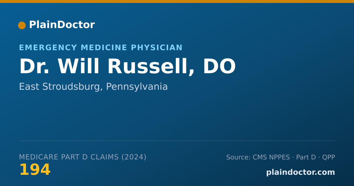 Shareable card for Will Russell, DO - Emergency Medicine Physician, East Stroudsburg, PA