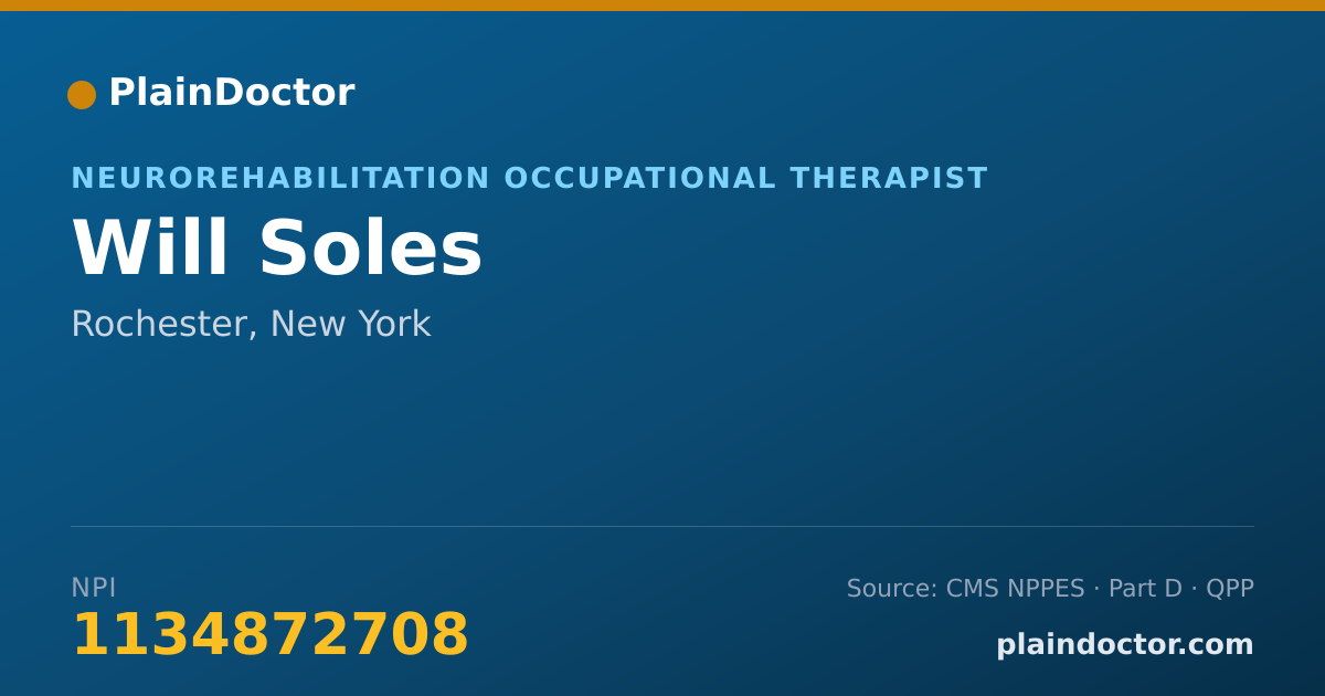 Shareable card for Will Soles - Neurorehabilitation Occupational Therapist, Rochester, NY