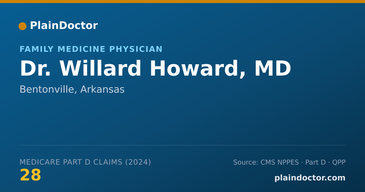 Shareable card for Willard Howard, MD - Family Medicine Physician, Bentonville, AR
