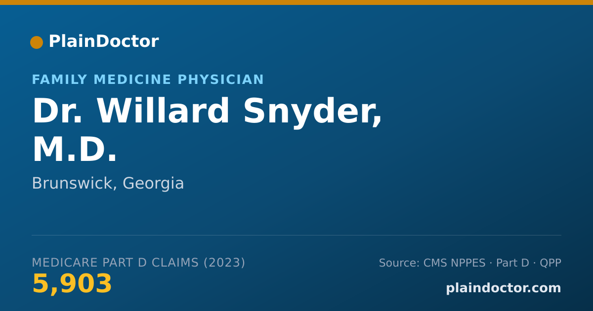 Shareable card for Willard Snyder, M.D. - Family Medicine Physician, Brunswick, GA