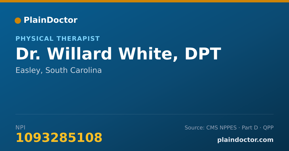 Shareable card for Willard White, DPT - Physical Therapist, Easley, SC