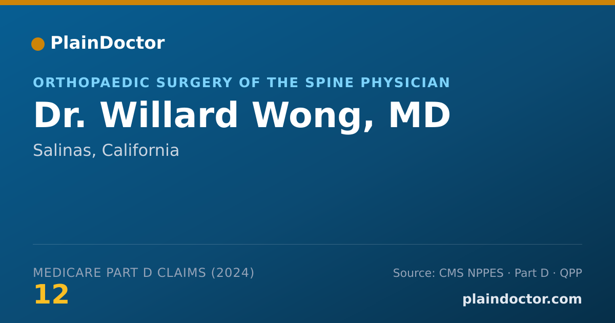 Shareable card for Willard Wong, MD - Orthopaedic Surgery of the Spine Physician, Salinas, CA