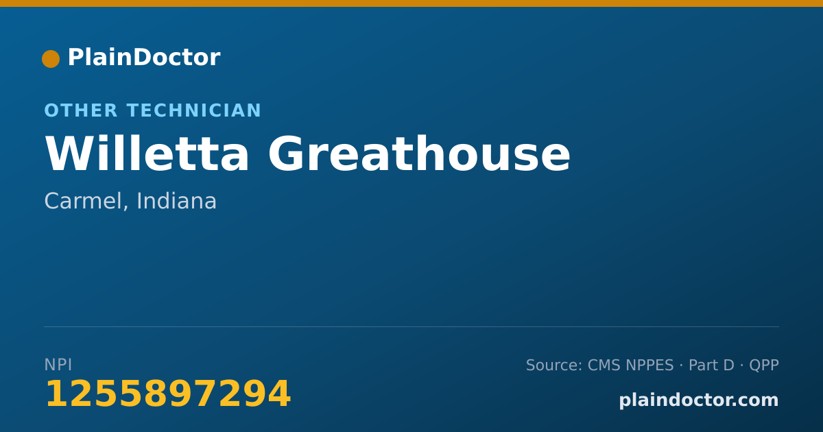 Shareable card for Willetta Greathouse - Other Technician, Carmel, IN