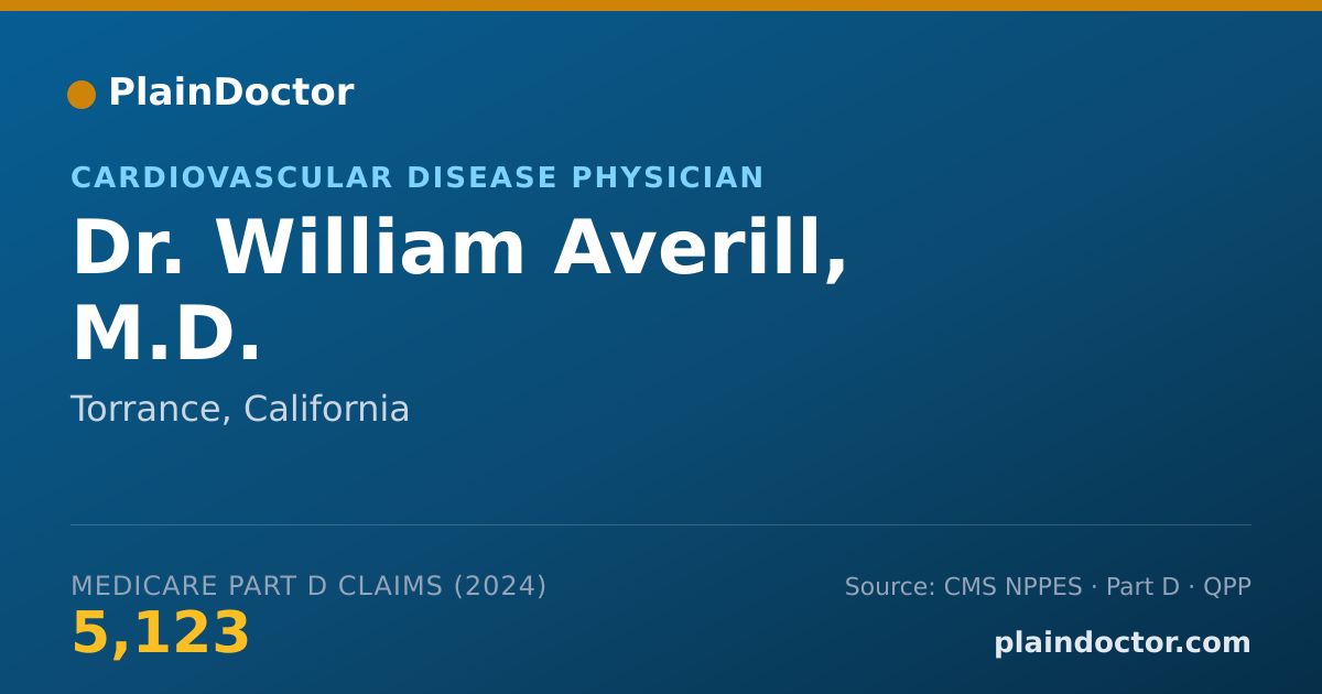 Shareable card for William Averill, M.D. - Cardiovascular Disease Physician, Torrance, CA