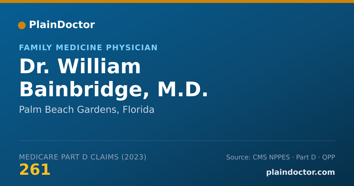 Shareable card for William Bainbridge, M.D. - Family Medicine Physician, Palm Beach Gardens, FL