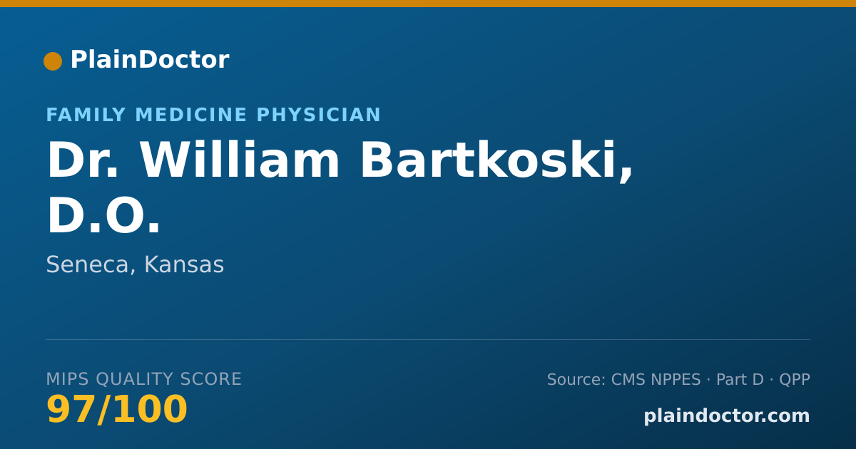 Shareable card for William Bartkoski, D.O. - Family Medicine Physician, Seneca, KS