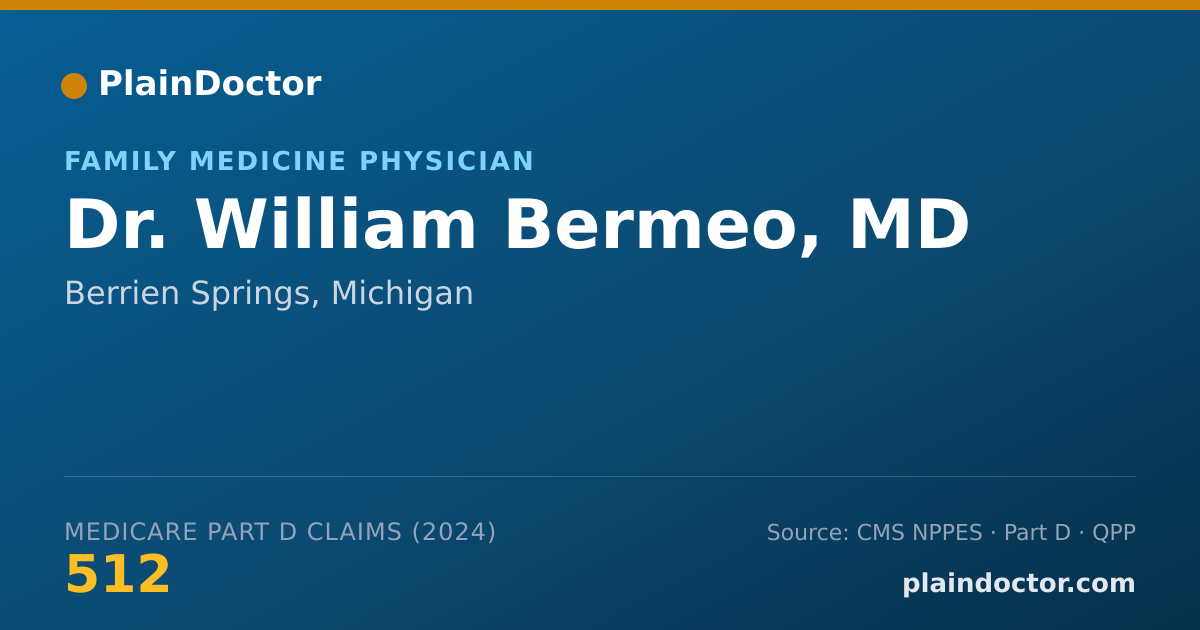 Shareable card for William Bermeo, MD - Family Medicine Physician, Berrien Springs, MI