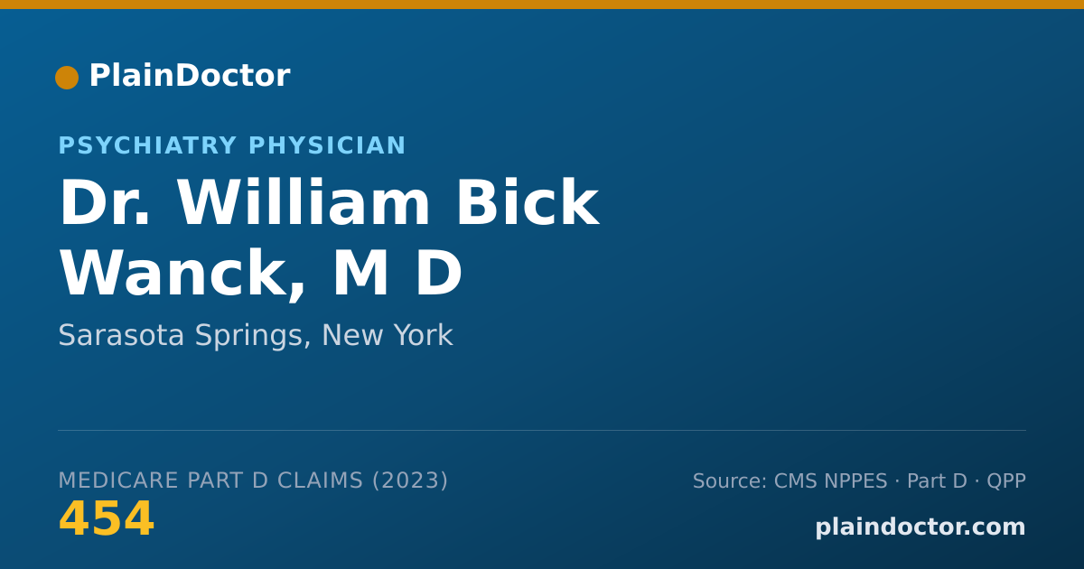 Shareable card for William Bick Wanck, M D - Psychiatry Physician, Sarasota Springs, NY