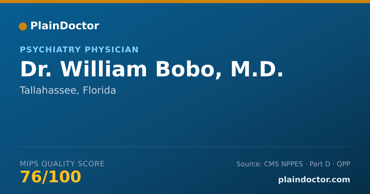Shareable card for William Bobo, M.D. - Psychiatry Physician, Tallahassee, FL