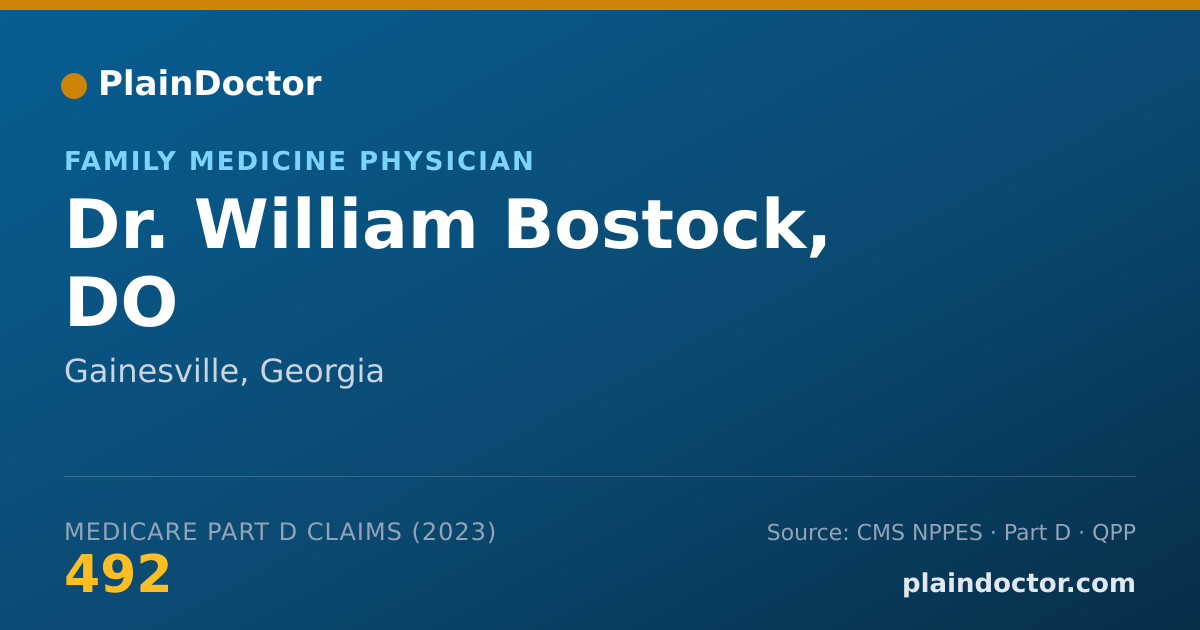 Shareable card for William Bostock, DO - Family Medicine Physician, Gainesville, GA
