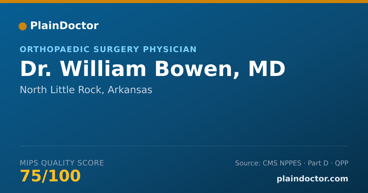 Shareable card for William Bowen, MD - Adult Reconstructive Orthopaedic Surgery Physician, North Little Rock, AR