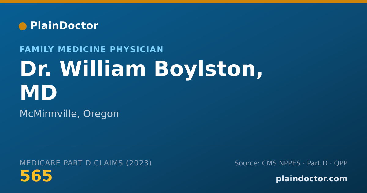 Shareable card for William Boylston, MD - Family Medicine Physician, McMinnville, OR