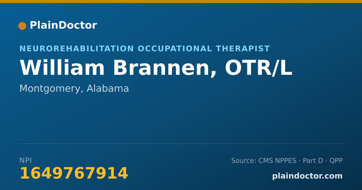 Shareable card for William Brannen, OTR/L - Neurorehabilitation Occupational Therapist, Montgomery, AL
