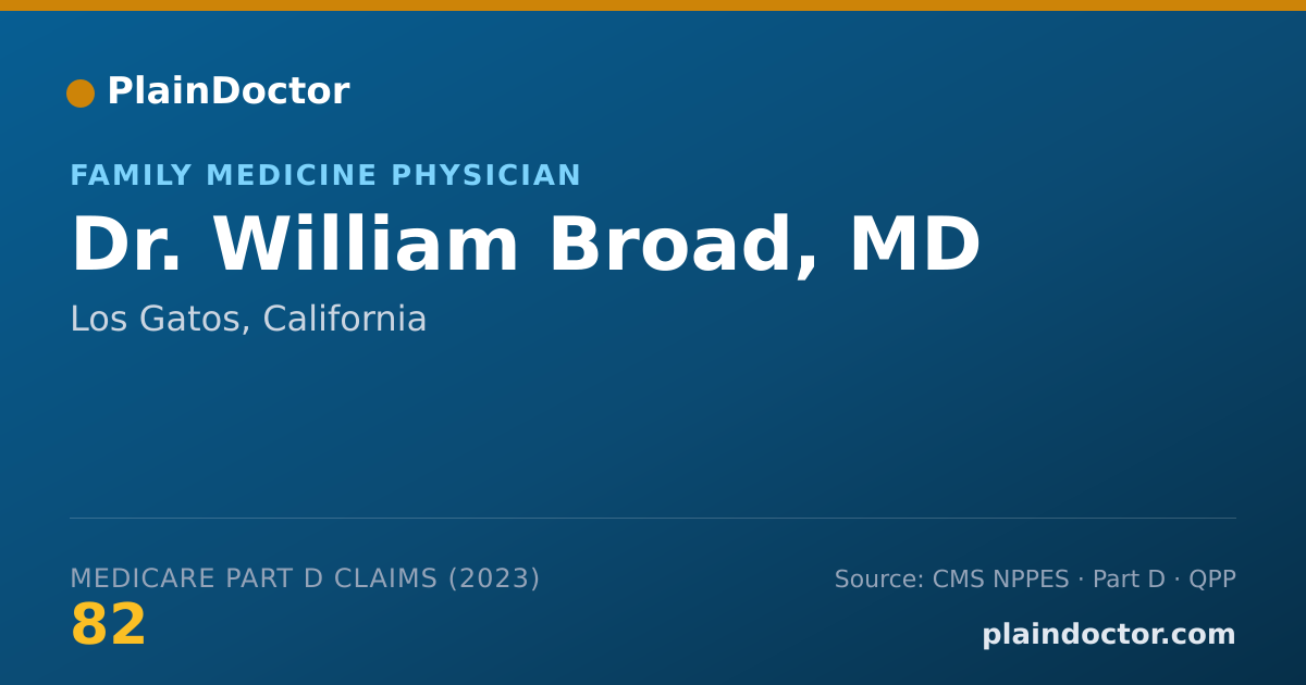 Shareable card for William Broad, MD - Family Medicine Physician, Los Gatos, CA