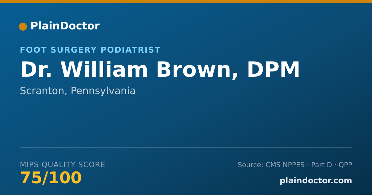 Shareable card for William Brown, DPM - Foot Surgery Podiatrist, Scranton, PA