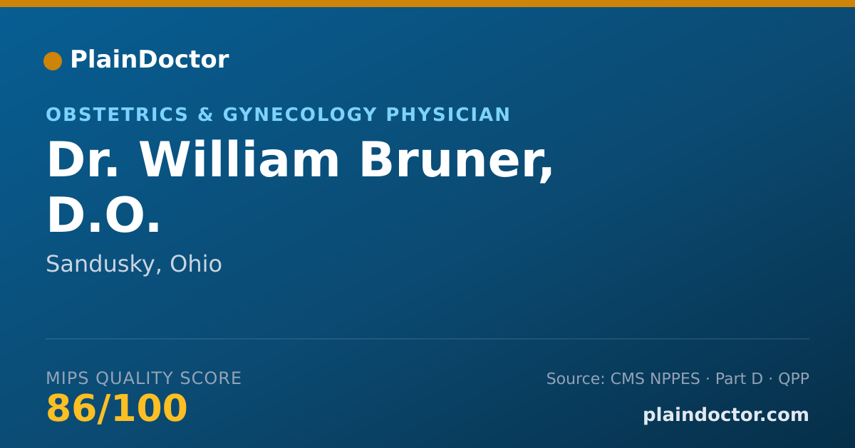 Shareable card for William Bruner, D.O. - Obstetrics & Gynecology Physician, Sandusky, OH
