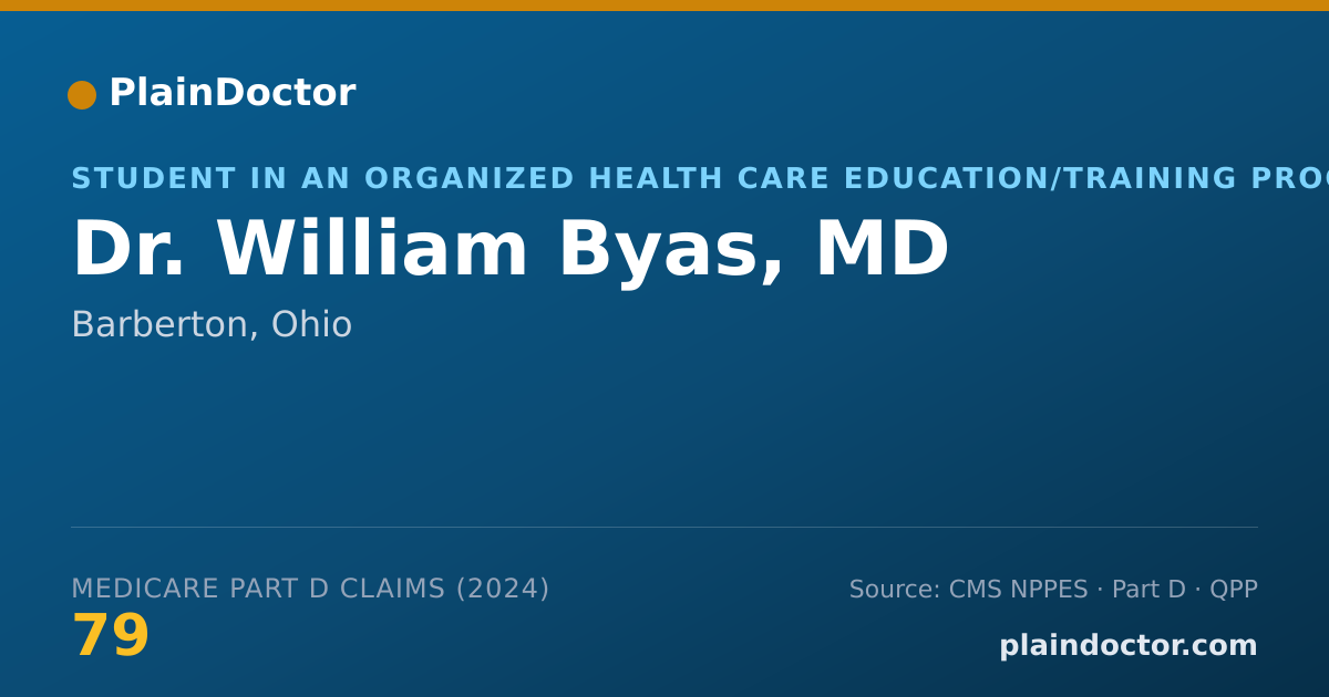 Shareable card for William Byas, MD - Student in an Organized Health Care Education/Training Program, Barberton, OH