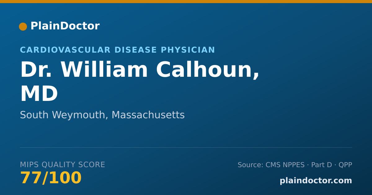 Shareable card for William Calhoun, MD - Cardiovascular Disease Physician, South Weymouth, MA