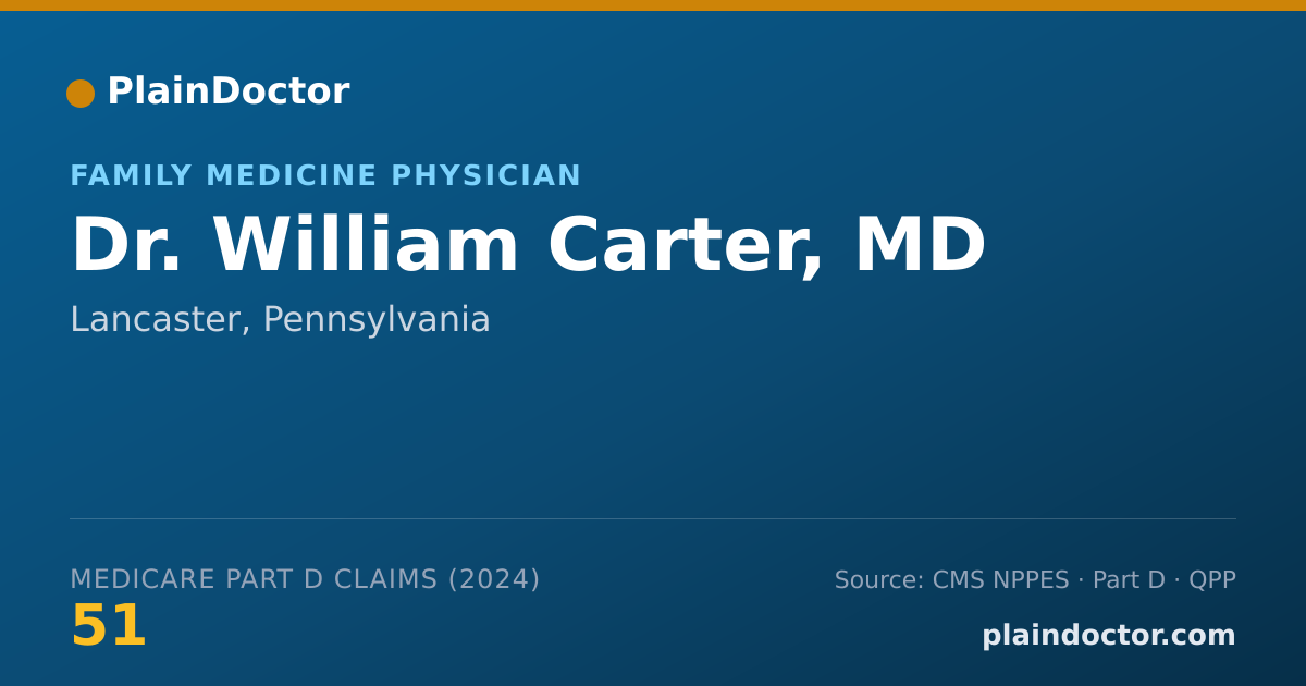 Shareable card for William Carter, MD - Family Medicine Physician, Lancaster, PA