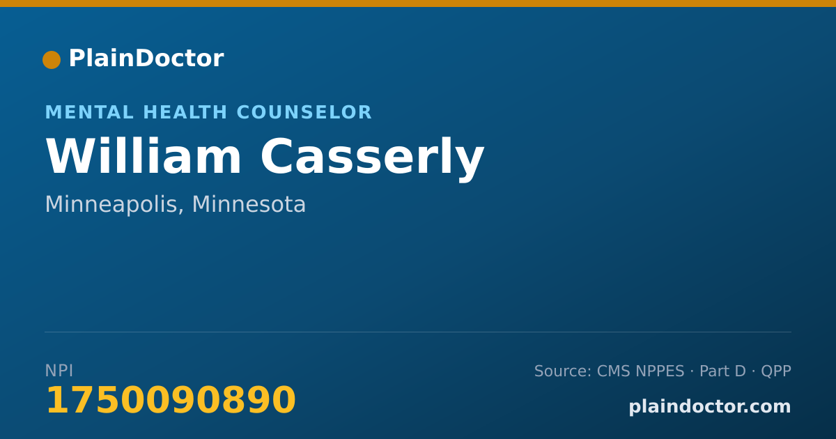 Shareable card for William Casserly - Mental Health Counselor, Minneapolis, MN