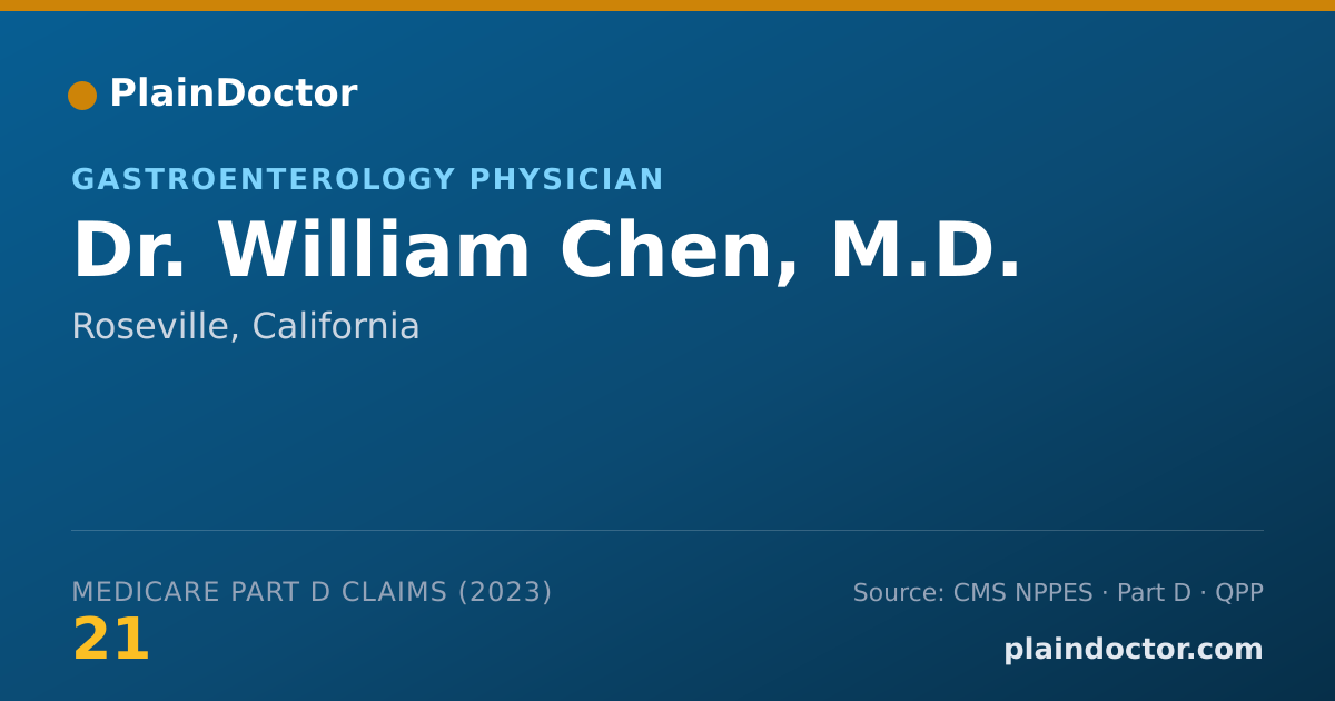 Shareable card for William Chen, M.D. - Gastroenterology Physician, Roseville, CA