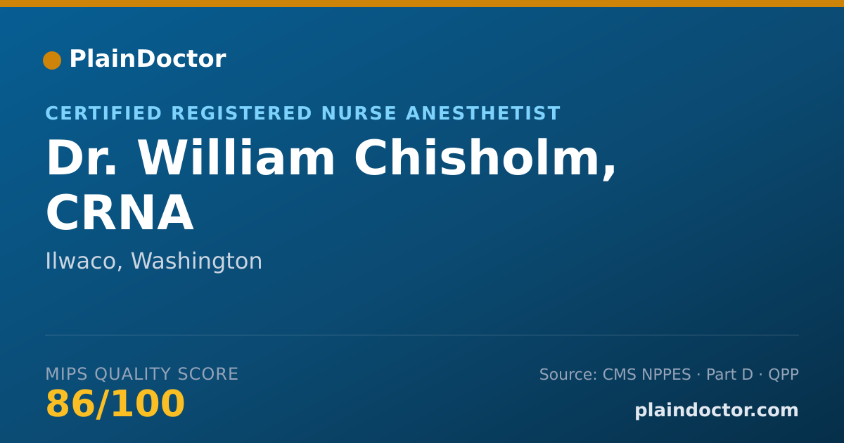 Shareable card for William Chisholm, CRNA - Certified Registered Nurse Anesthetist, Ilwaco, WA