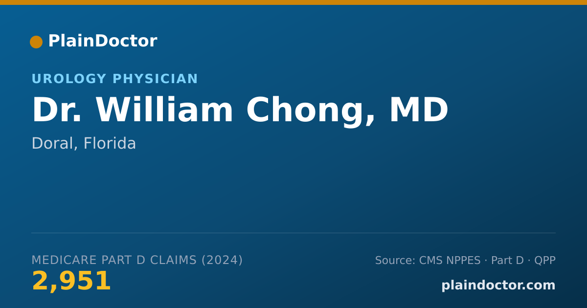 Shareable card for William Chong, MD - Urology Physician, Doral, FL