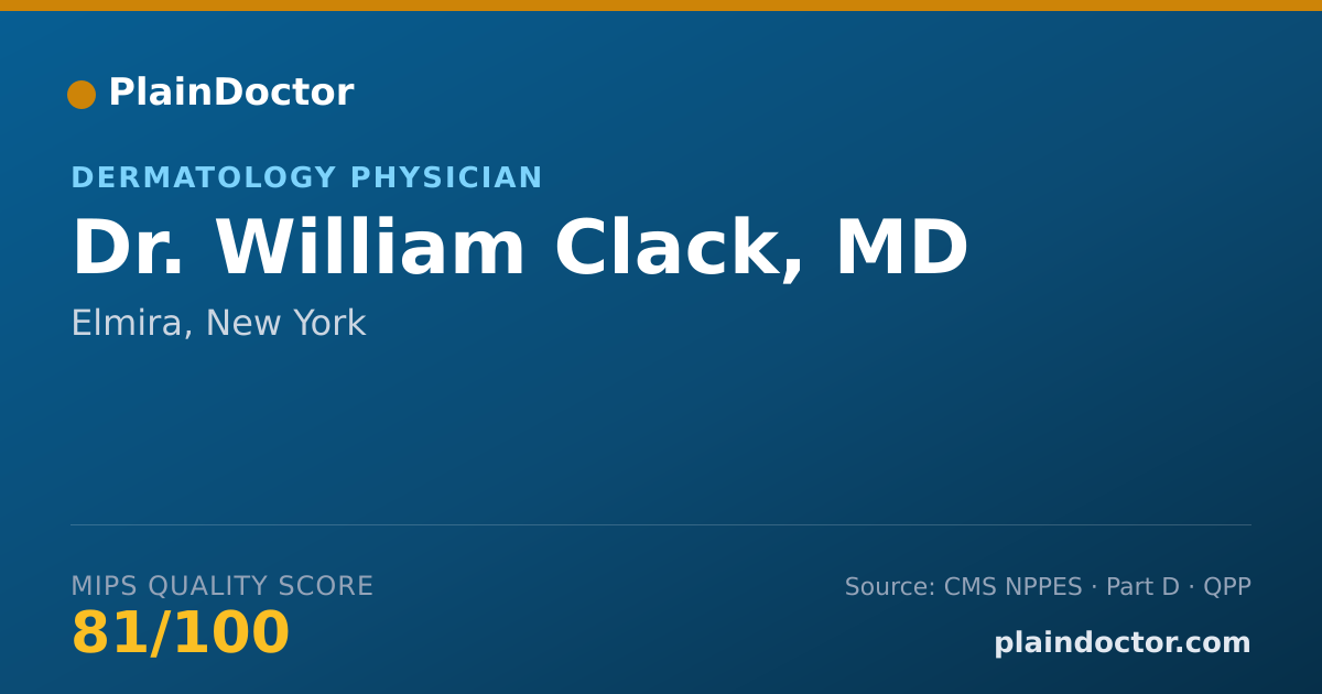 Shareable card for William Clack, MD - Dermatology Physician, Elmira, NY