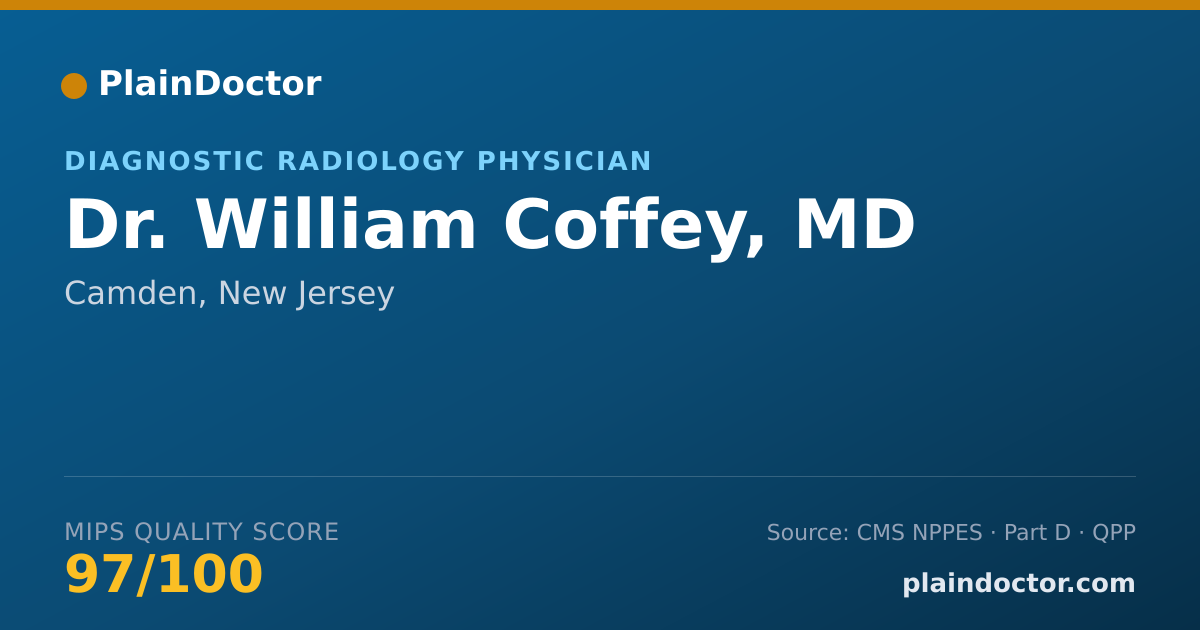 Shareable card for William Coffey, MD - Diagnostic Radiology Physician, Camden, NJ