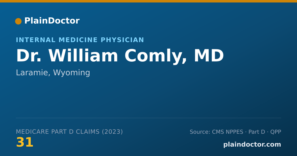 Shareable card for William Comly, MD - Internal Medicine Physician, Laramie, WY