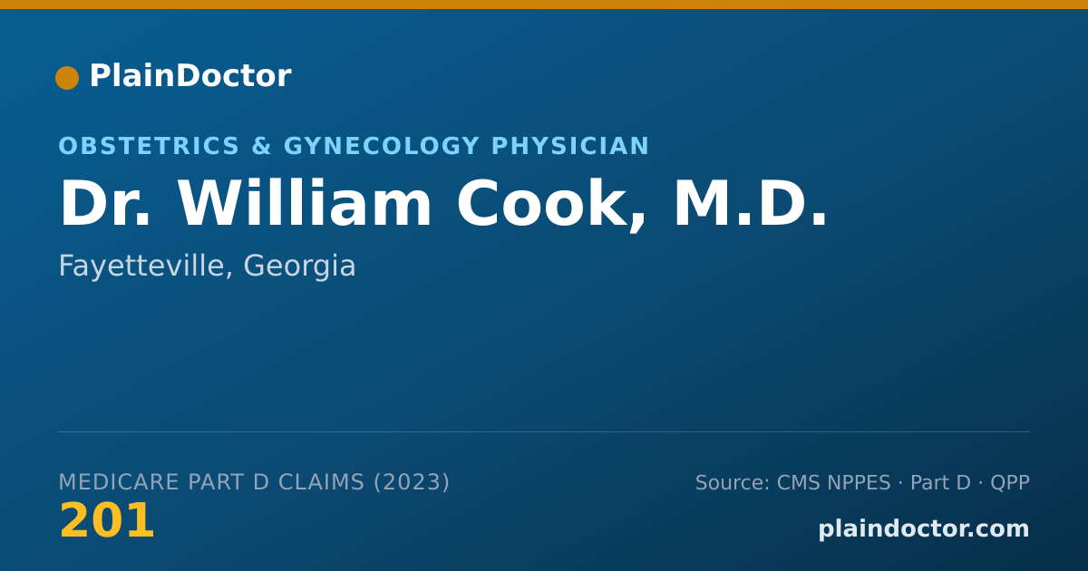 Shareable card for William Cook, M.D. - Obstetrics & Gynecology Physician, Fayetteville, GA