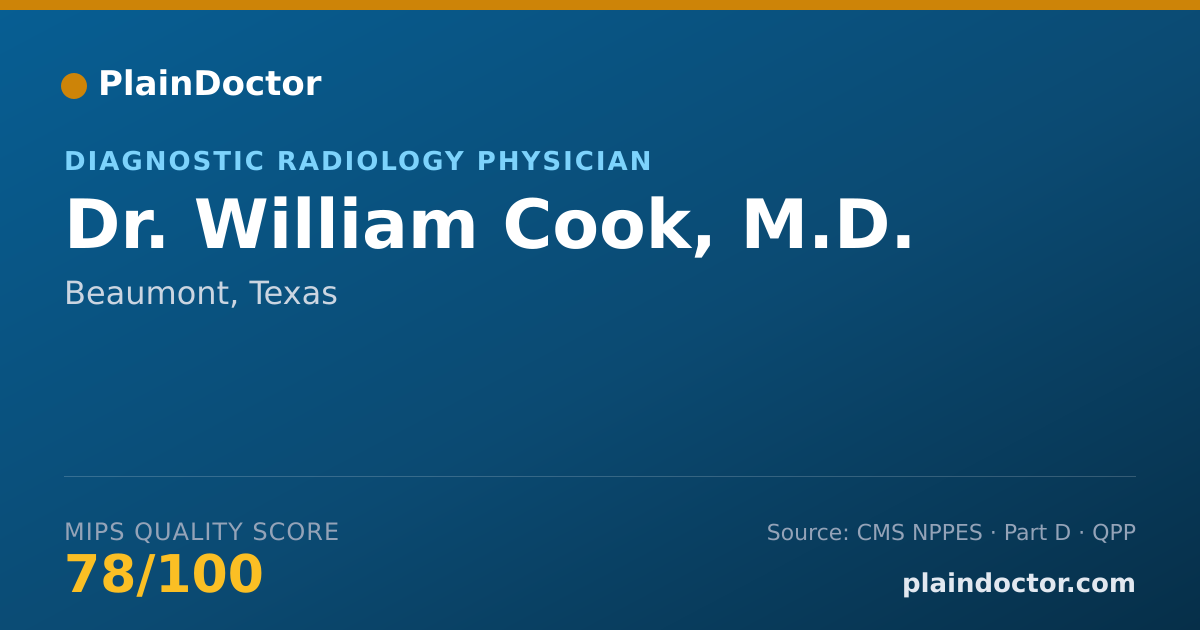 Shareable card for William Cook, M.D. - Specialist, Beaumont, TX
