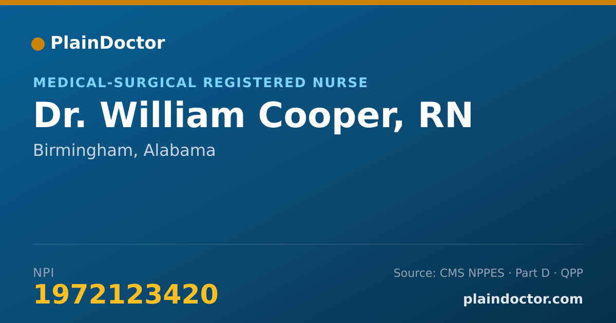 Shareable card for William Cooper, RN - Medical-Surgical Registered Nurse, Birmingham, AL