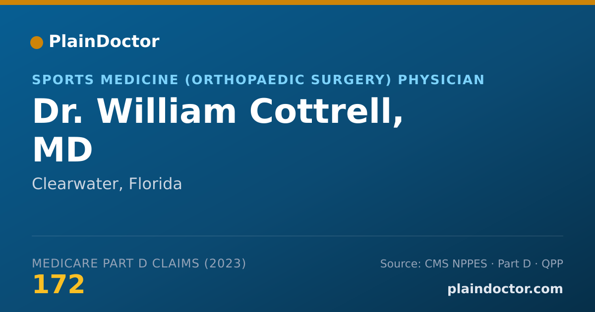 Shareable card for William Cottrell, MD - Sports Medicine (Orthopaedic Surgery) Physician, Clearwater, FL