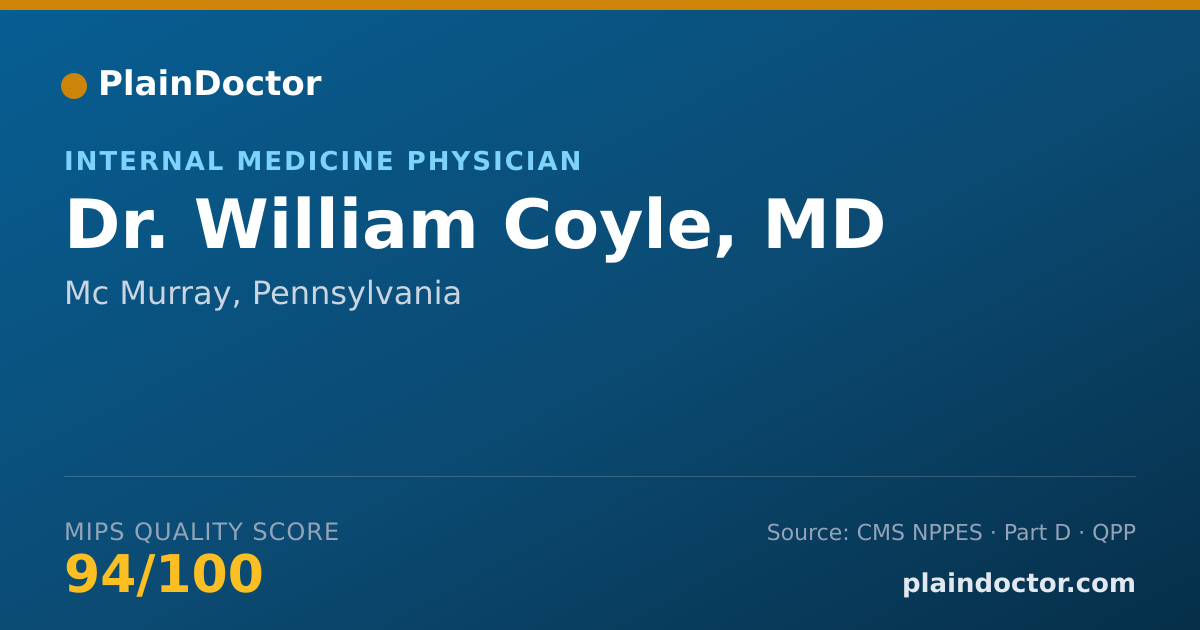 Shareable card for William Coyle, MD - Internal Medicine Physician, Mc Murray, PA