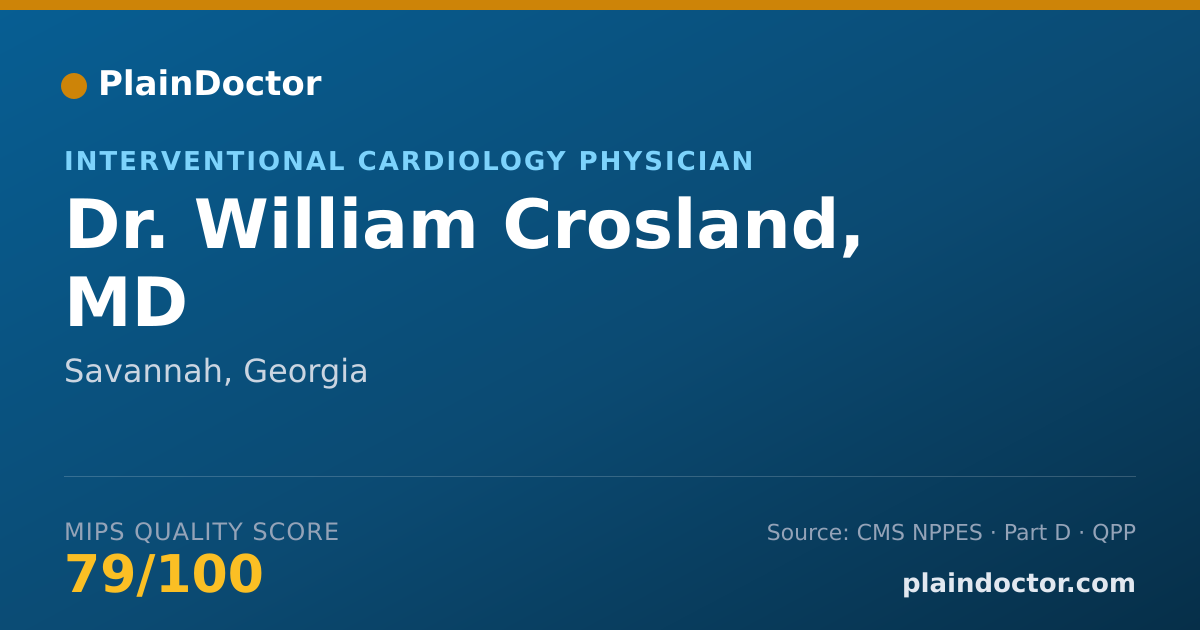 Shareable card for William Crosland, MD - Cardiovascular Disease Physician, Savannah, GA