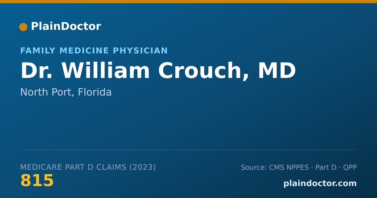 Shareable card for William Crouch, MD - Family Medicine Physician, North Port, FL