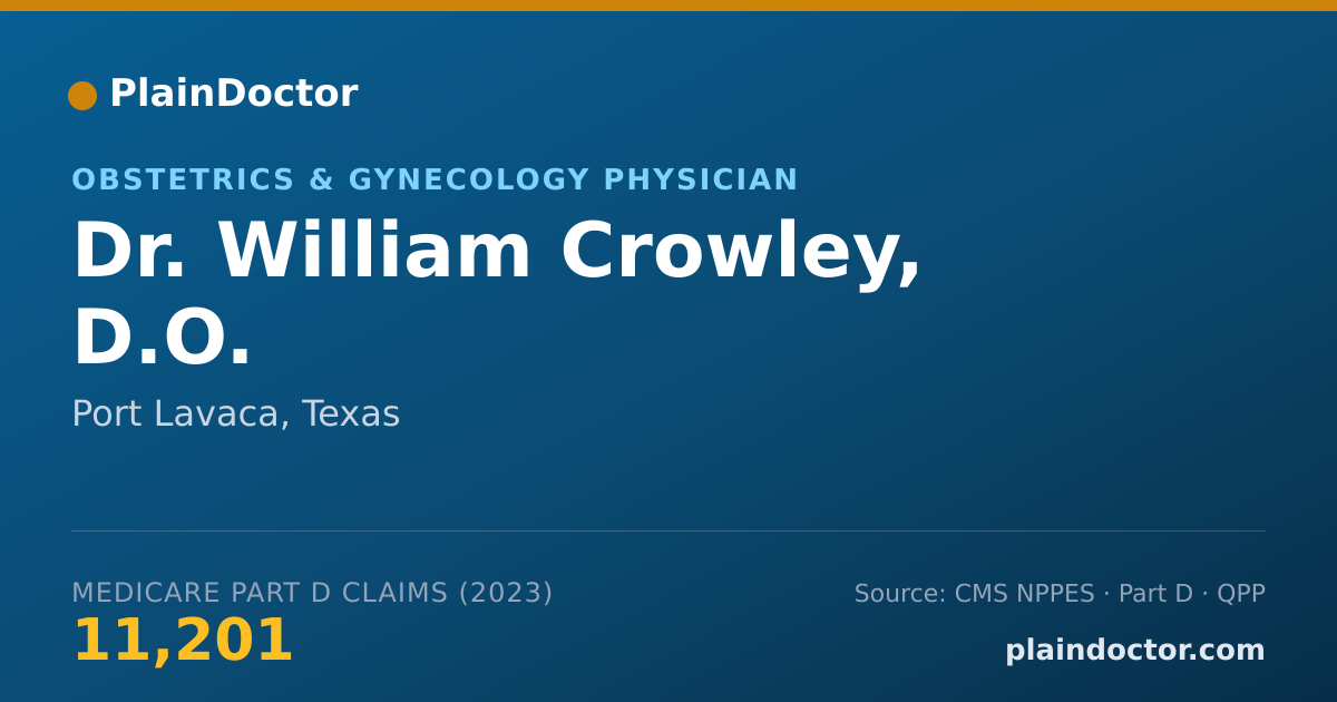 Shareable card for William Crowley, D.O. - Obstetrics & Gynecology Physician, Port Lavaca, TX