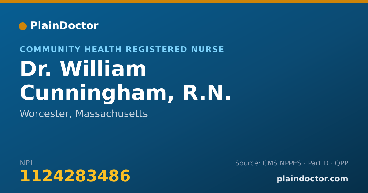 Shareable card for William Cunningham, R.N. - Community Health Registered Nurse, Worcester, MA
