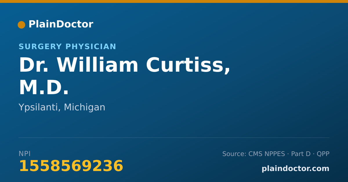 Shareable card for William Curtiss, M.D. - Surgical Critical Care Physician, Ypsilanti, MI