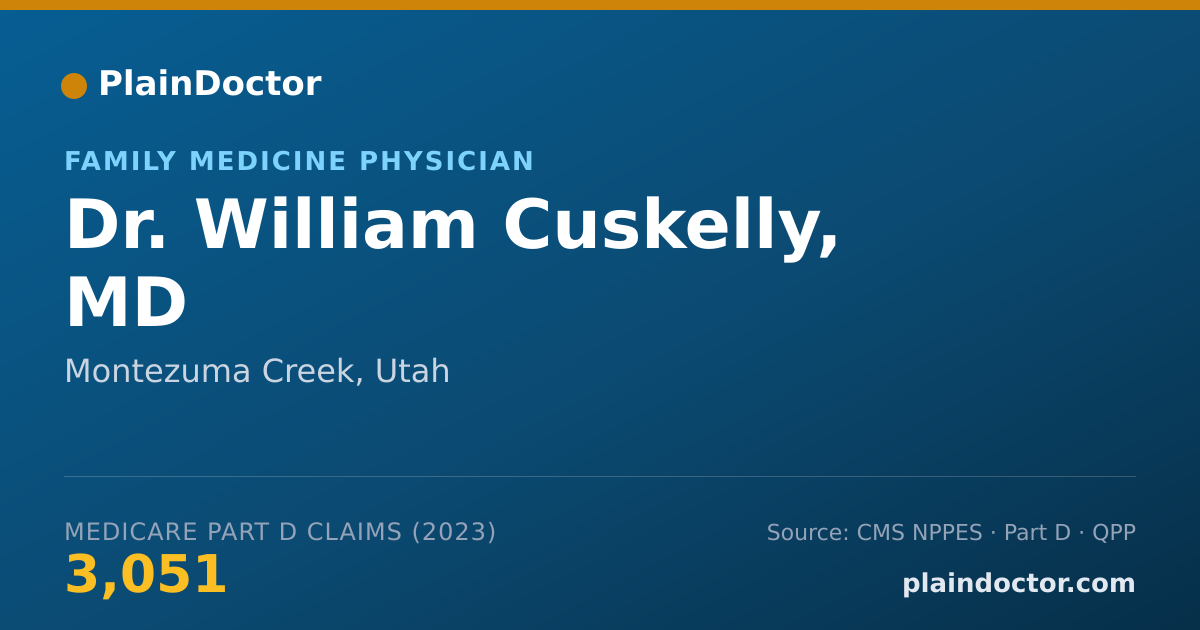 Shareable card for William Cuskelly, MD - Family Medicine Physician, Montezuma Creek, UT