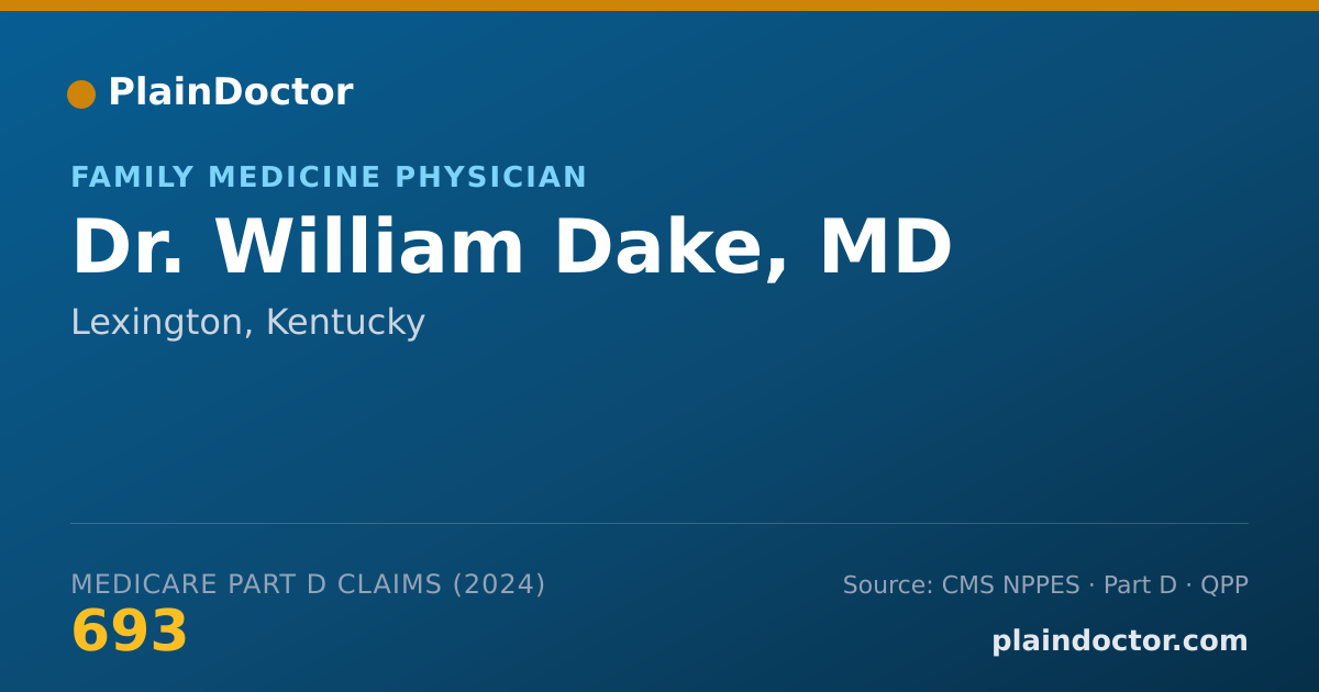 Shareable card for William Dake, MD - Family Medicine Physician, Lexington, KY