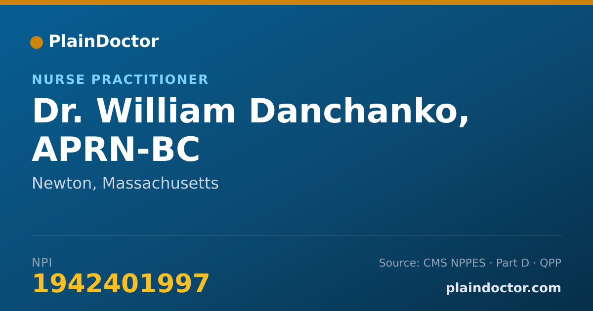Shareable card for William Danchanko, APRN-BC - Nurse Practitioner, Newton, MA